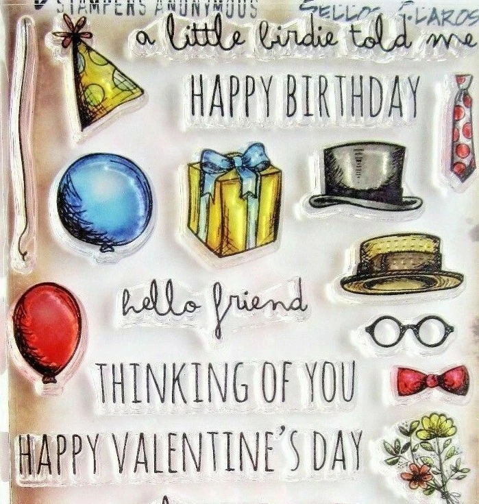 Набор прозрачных марок Things Talk Holiday Sayings от Tim Holtz HC014 НОВЫЕ! - Изображение 2 из 3