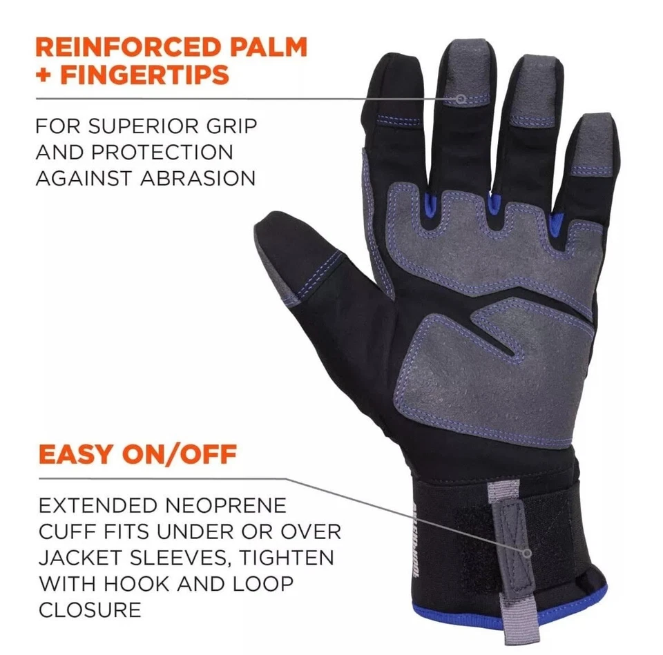 817WP Thermal Insulated Waterproof Warm Winter Lined Cold Weather WORK GLOVES - Image 3 of 4
