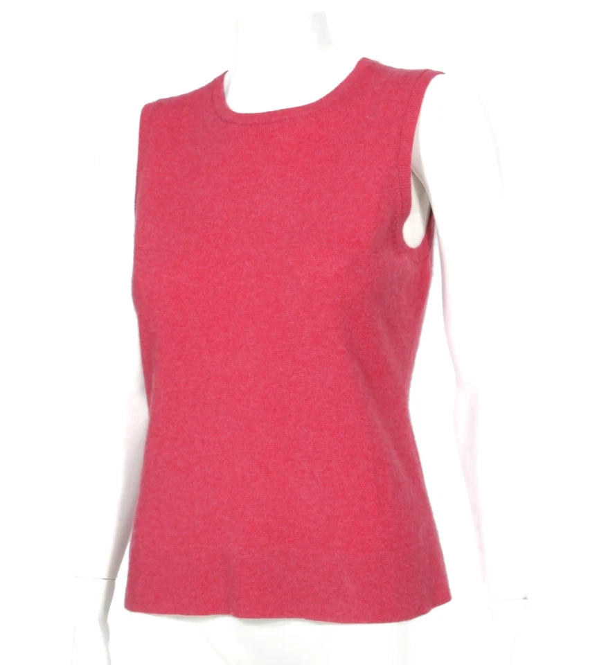 Suéter sin mangas rosa salmón 100 % cachemir ANN TAYLOR para mujer talla M/158 Foto 2 de 4