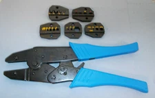 Ratcheting Hand Crimper with 1 Die of Your Choice, COAX, Power Pole, or Terminal