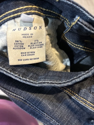 HUDSON Signature Flap Back Pockets Jeans Dark Wash Size 25 - Picture 6 of 6