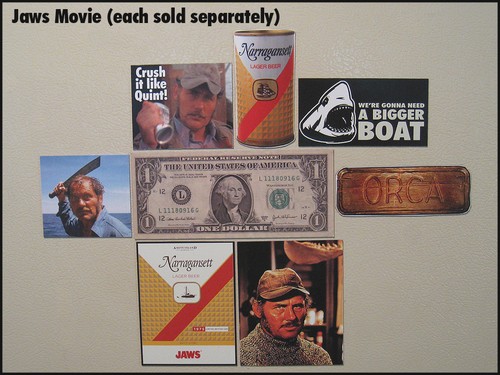 Fridge Fun Refrigerator Magnet JAWS MOVIE COLOR ART V: A "BRODY QUINT HOOPER" - Picture 4 of 7