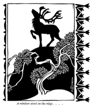 Reindeer on the Ridge Boris Artzybasheff 1924 Russian Folklore Fairy Tale Print