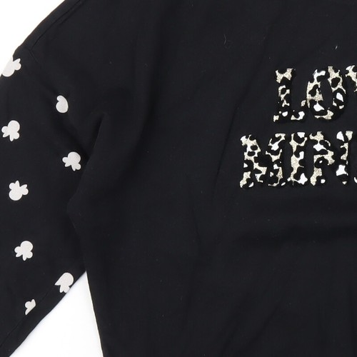 Disney Girls Black Cotton Pullover Sweatshirt Size 9 Years Pullover - Love Minni - Picture 8 of 10