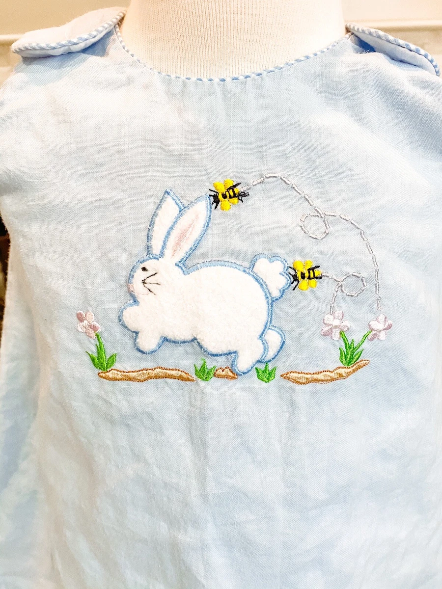 Rosalina Baby Blue Dress Girl s Size 12 Month Bunny Bee Spring Dress eBay