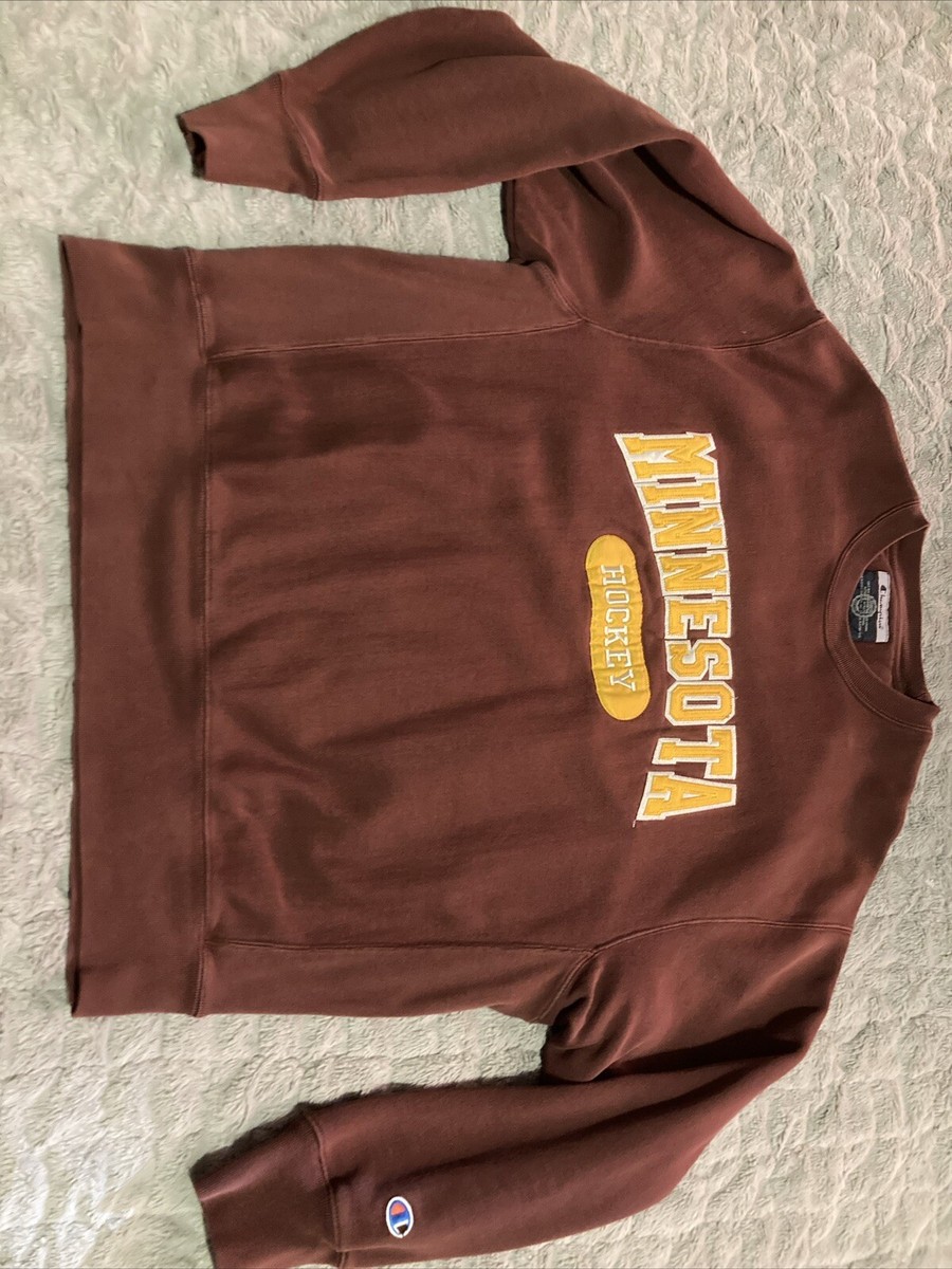 Minnesota Golden Gophers Sweatshirt L Maroon Crewneck Hockey Champion Brand