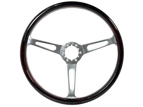 1968-78 Ford Mustang Cobra 6-Bolt Espresso Wood Shelby Style Steering Wheel Kit - Picture 2 of 10