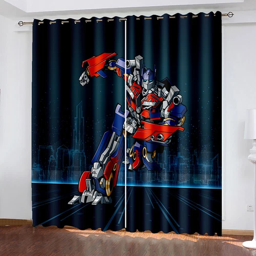 Curtains Eyelet Blackout Opaque Bedroom/Living Room/Door Transformers Bumblebee - Picture 15 of 23