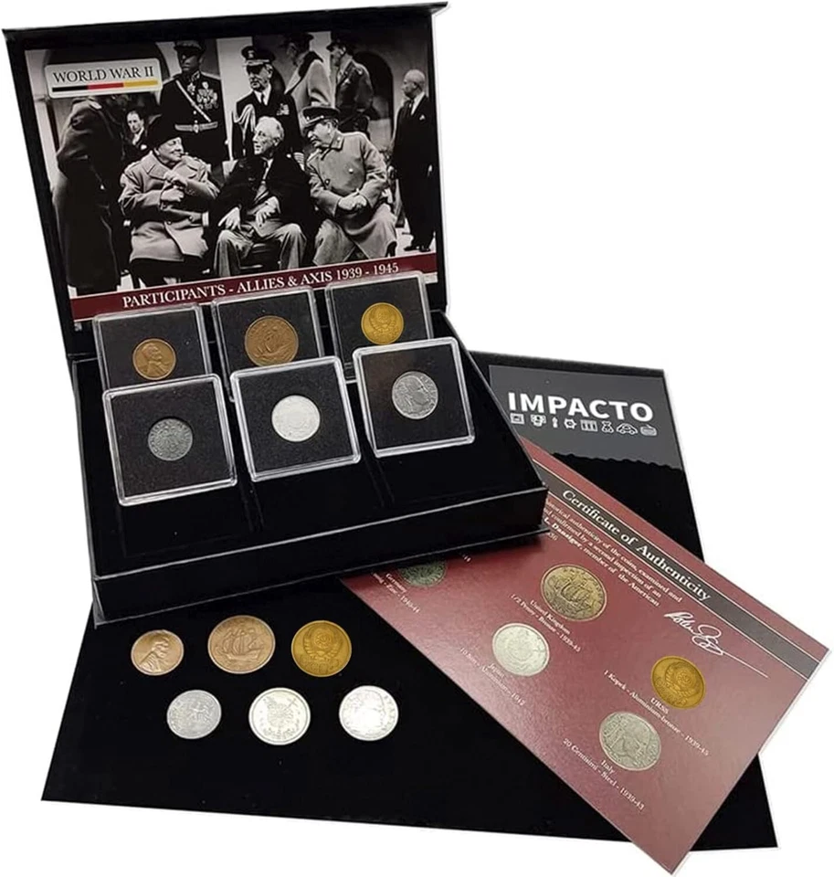 Historical WWII Memorabilia: 6 Coins with Certificate of Authenticity Included - Image 3 of 4