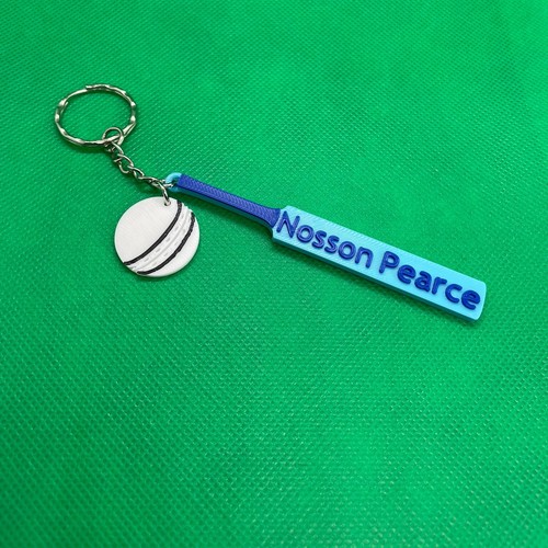 Personalised Name Cricket Keyring Bat Custom Unique Fan Accessory Gift Her Him - Picture 3 of 9