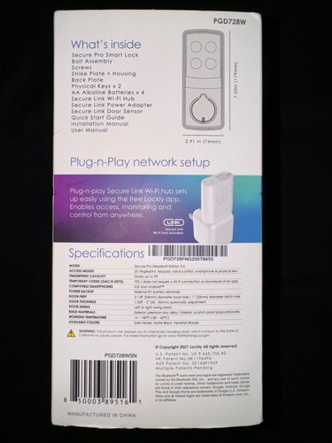Lockly Secure Pro Deadbolt Edition Smart Lock (Model PGD728WSN) - Picture 4 of 6
