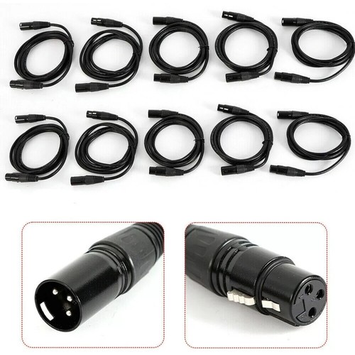 10x DMX Kabel 1-2m 3-Pin XLR Kabel DMX512 Signalkabel für Moving head Par Licht. - Afbeelding 2 van 24