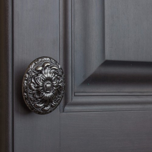 GlideRite 2" Dia Ornate Old World Oval Cabinet Knob Brushed Pewter - 5710-BP-1 - Picture 5 of 6