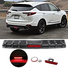 Car Rear Bumper Diffuser Lip w/LED Tail Brake Light Trim For Acura RDX 2007-2024