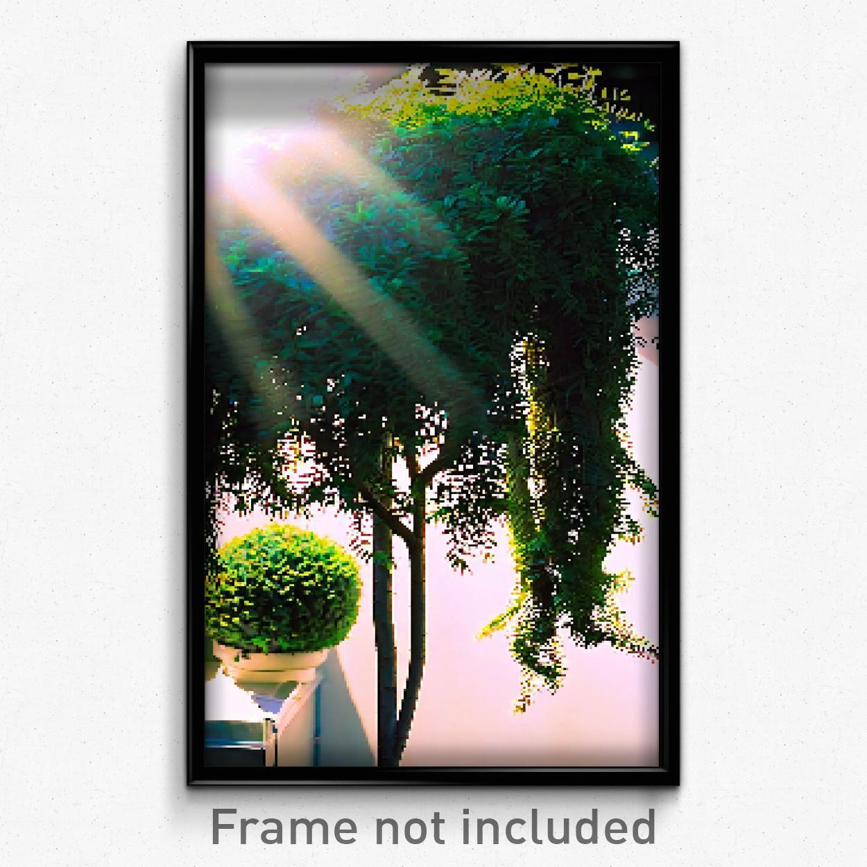 8 Bit Psychedelic Pixel Art Poster - Plastic Bush Trippy Video Game Print