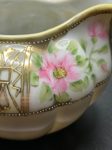 VTG "NIPPON" Creamer & Lidded Sugar set- Hand Painted with Gold Guild, ca. 1900 - Picture 19 of 23