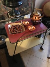 Vintage 50er Jahre Barwagen Teewagen Resopal Messing