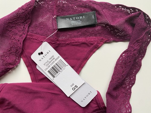 NWT 2-Pack Natori Bliss Perfection Lace-Waist Thong One Size Wine - Picture 6 of 6