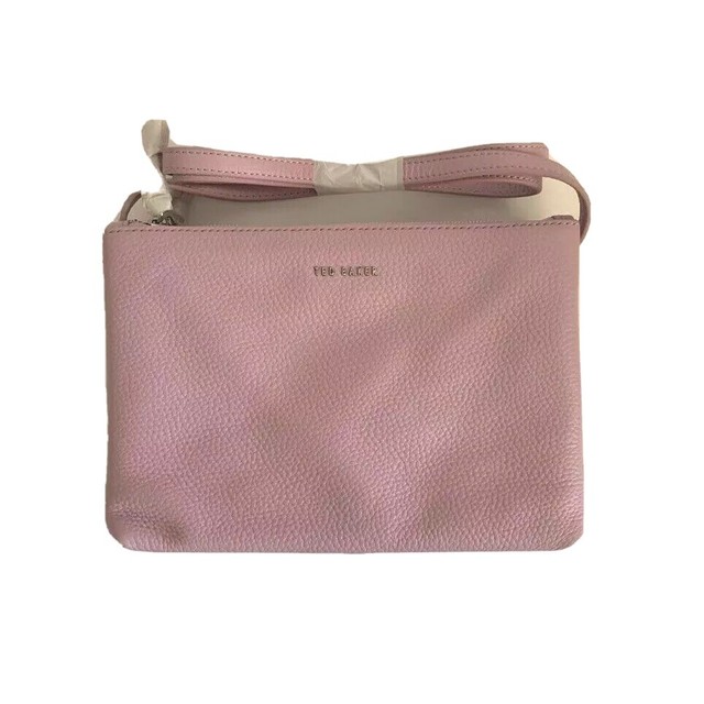 ted baker maceyy leather double zip cross body bag black