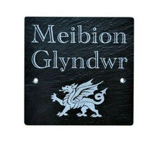Engraved Slate House Name Number Door Plaque Addres Sign Welsh Dragon Wales Gift
