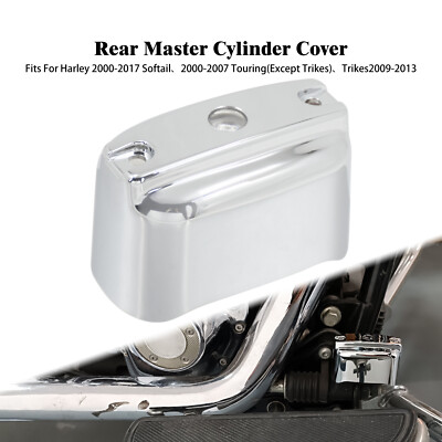Chrome Rear Brake Master Cylinder Cover For Harley Touring 00-07 Softail 00-2017