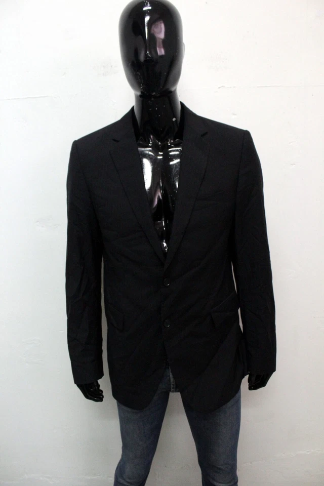 Giacca Joop! Hombre Talla M Chaqueta Abrigo Lana Logo Hombre Negro - Imagen 4 de 4