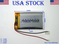 3.7V 1400 mAh 103048 Lithium Polymer LiPo Rechargeable Battery (USA STOCK)