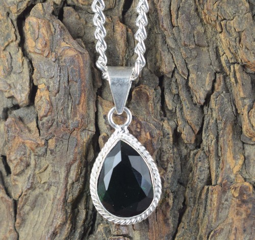 8.60 Ct Natural Green Tsavorite Garnet 14 x 10 mm Pear Gems Certified Pendant - Picture 4 of 7