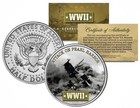 WW II 2 Coins 75th Remember Pearl Harbor Coin - & Kennedy WW II Attack P/H COA  — photo 2