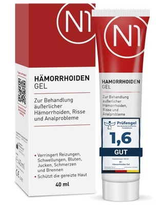 N1 Hämorrhoiden Gel 40 ml Medizinprodukt gegen Brennen Schmerzen Blutungen &