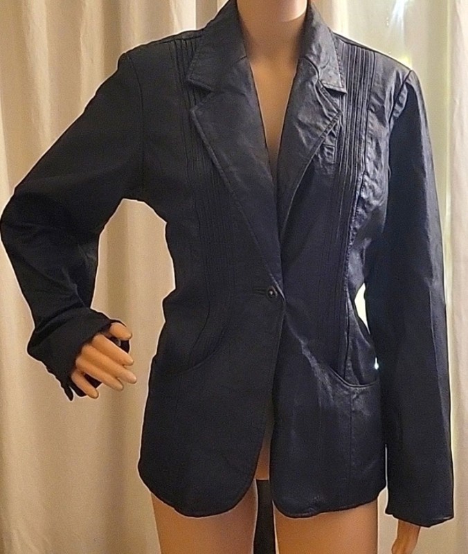 d&co. Leather Jacket Blazer Womens Size Approx 10/12