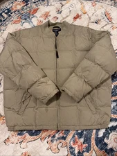 Daniel Cremieux Sport Men's Beige Down Feather Puffer Bomber Jacket Coat