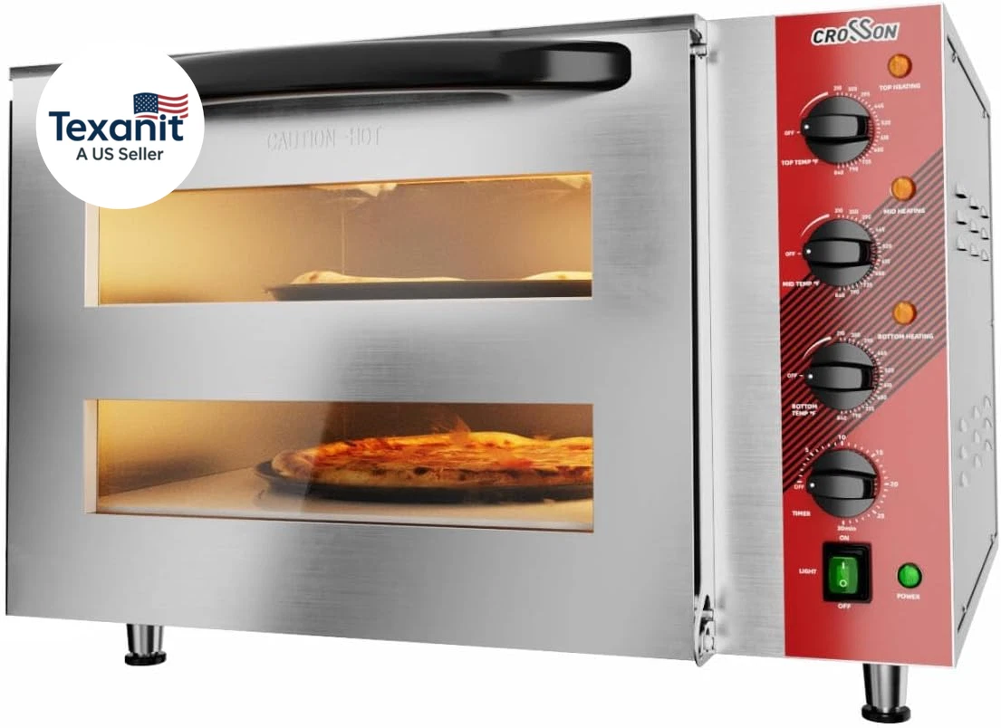 Commercial Double Deck 18 Inch Countertop Electric Pizza Oven with 15Mm Thick Pi
Opens in a new wind