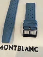 Montblanc OEM watch buckle 20mm on 22 mm blue rubber watch band
