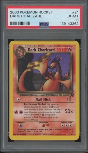 2000 Pokemon Rocket #21 Dark Charizard PSA 6