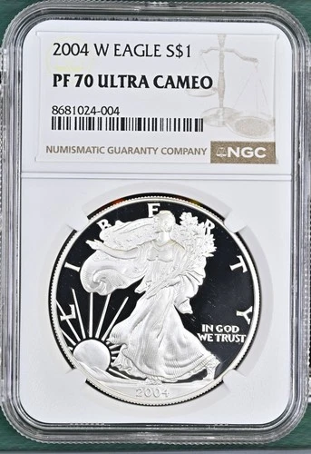 2004 W Proof American Silver Eagle NGC PF70 - A359