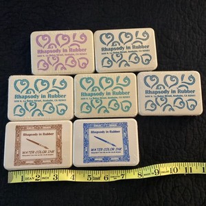 Lot Of 7 Ink Pads, Stamping, Dye Ink with Raised Pad, Same As Printworks