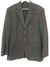 Hugo Boss Pure New Wool Mens Suit Size S Dark Grey Light Check Jacket