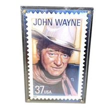 John Wayne American Hero Plaque USPS Stamp Art 7x10.5 Wood Western Cowboy NEW