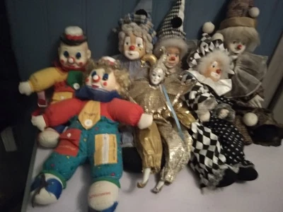 Konvolut Clown Harlekin mit Porzellankopf - Bild 1 von 4