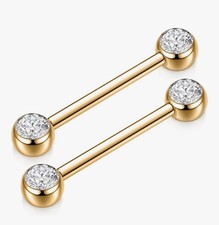 Straight Barbell Nipple Piercing Jewelry - 2PCs
