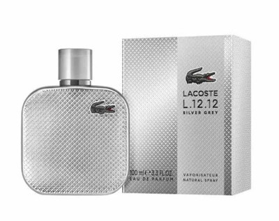 2025-SILVER GREY LACOSTE-MEN-EDP-SPRAY-3.3 OZ-100 ML-AUTHENTIC-MADE IN FRANCE