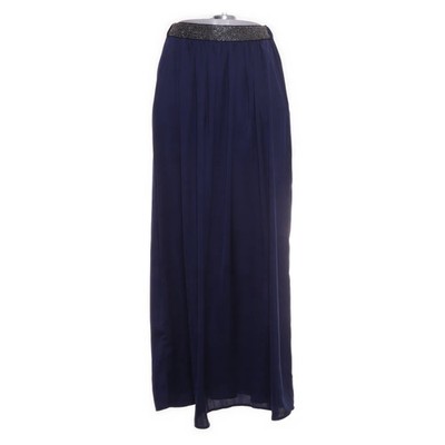 Zara Basic, Maxirock, Größe: S, Blau, Polyester, Einfarbig, Satin, Damen #keF