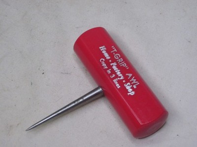 '' T - GRIP '' AWL hand punch tool red handle home factory shop spike