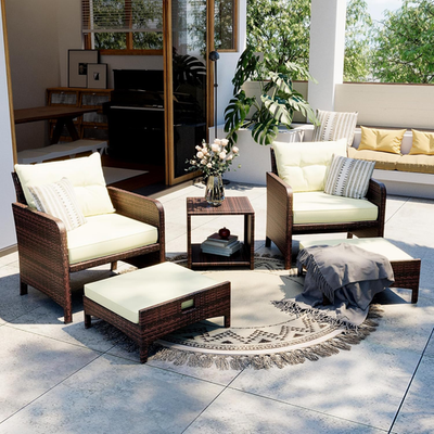 #ad 5 Piece Patio Furniture Set All Weather Patio Furniture with Soft Cushions PE $430.99