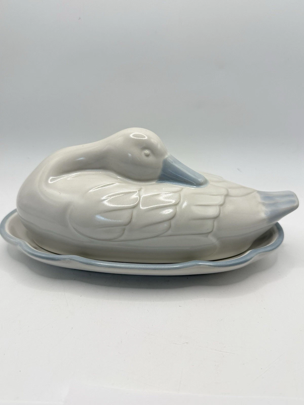 Vintage Noritake Centennial Stoneware Nesting Duck Covered Butter Dish