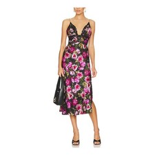 Cami NYC Bibiana Black Silk Floral Midi Dress...