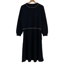 Reflect Washable Flared Knit Dress (101-57530), Plus Size 15, Navy Women USED