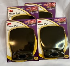 3M Mouse Pad Gel Wrist Rest MW307MB Black Cushioning Gel Comfort Vintage LOT x4