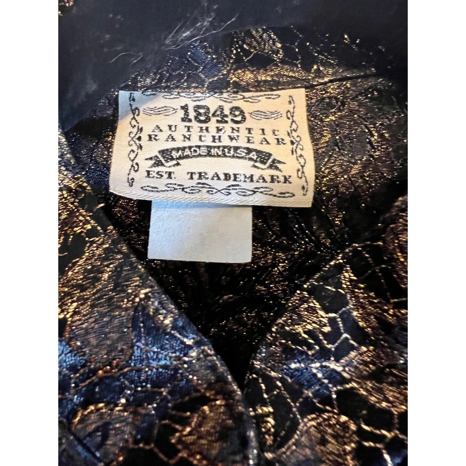 Chaqueta Recortada Vintage 1849 Auténtica Ranchwear Brocado Dorado Talla XS Hecha en EE. UU. Foto 2 de 4